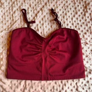 Mika Yoga Wear Burgundy Crop Top with Adjustable Straps